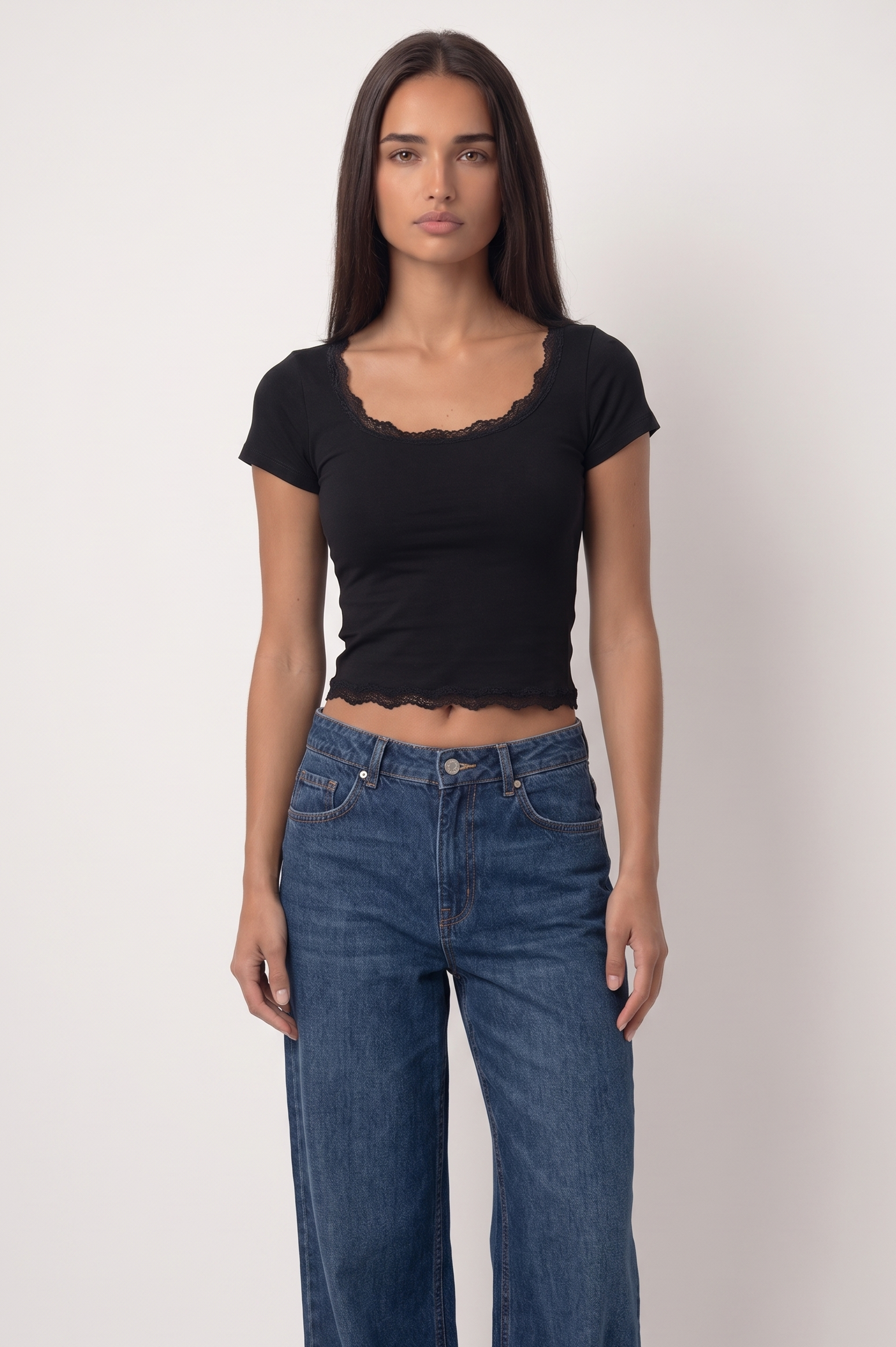 Dentelle Top — Square Neck