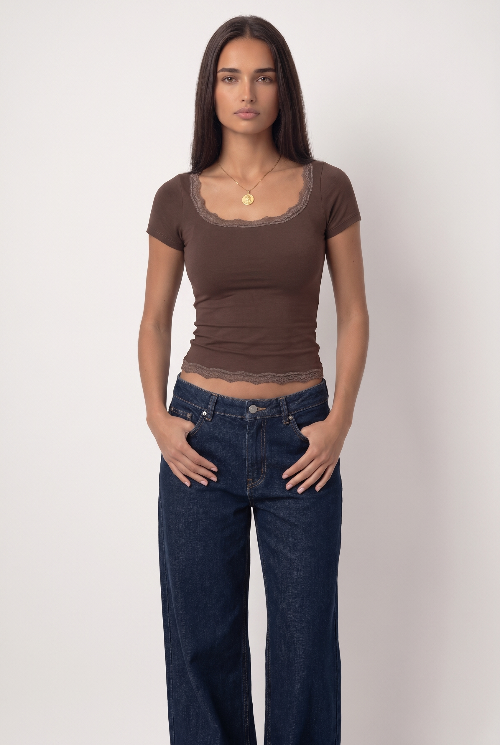 Dentelle Top — Square Neck