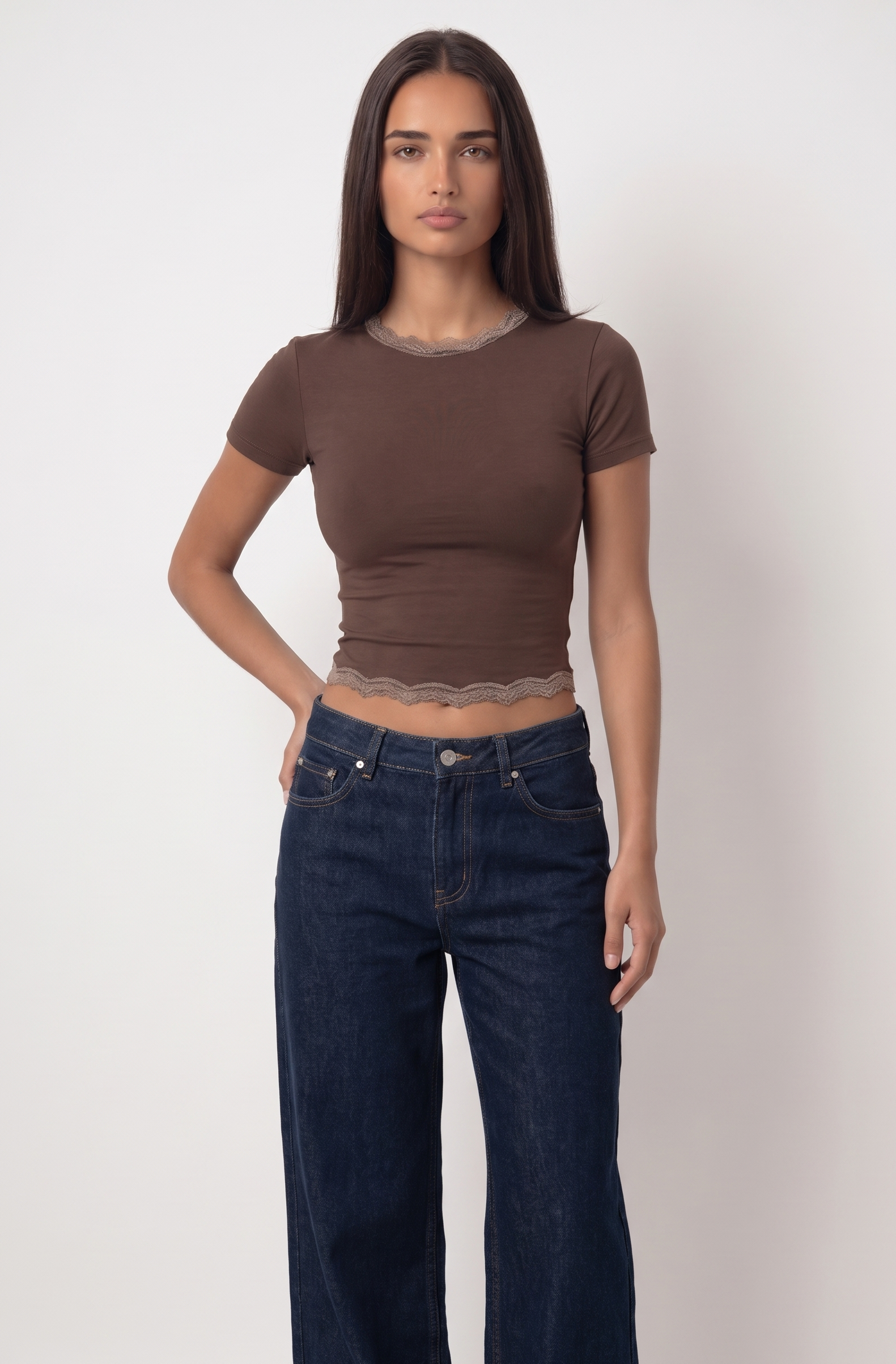 Dentelle Top — Crew Neck