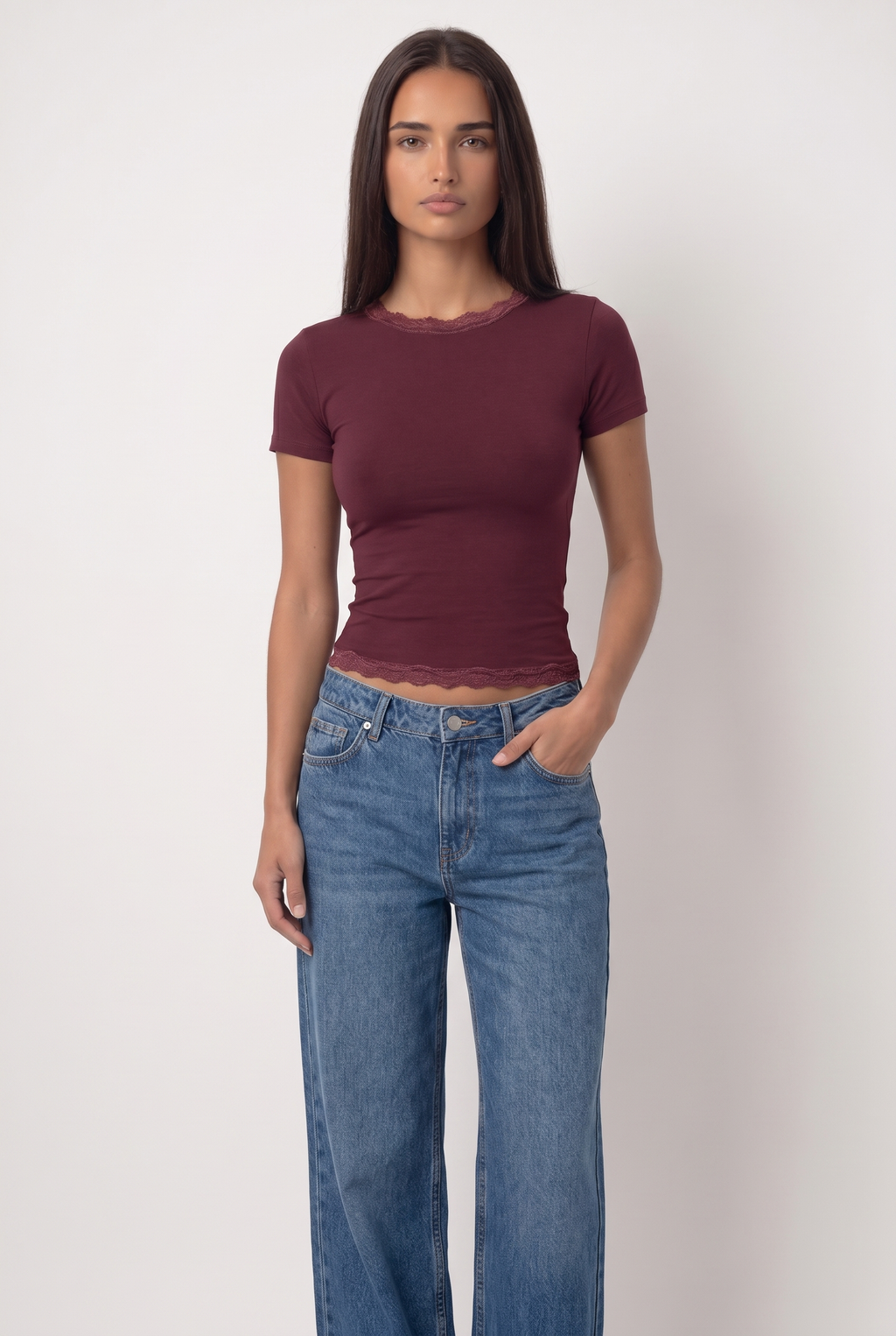 Dentelle Top — Crew Neck