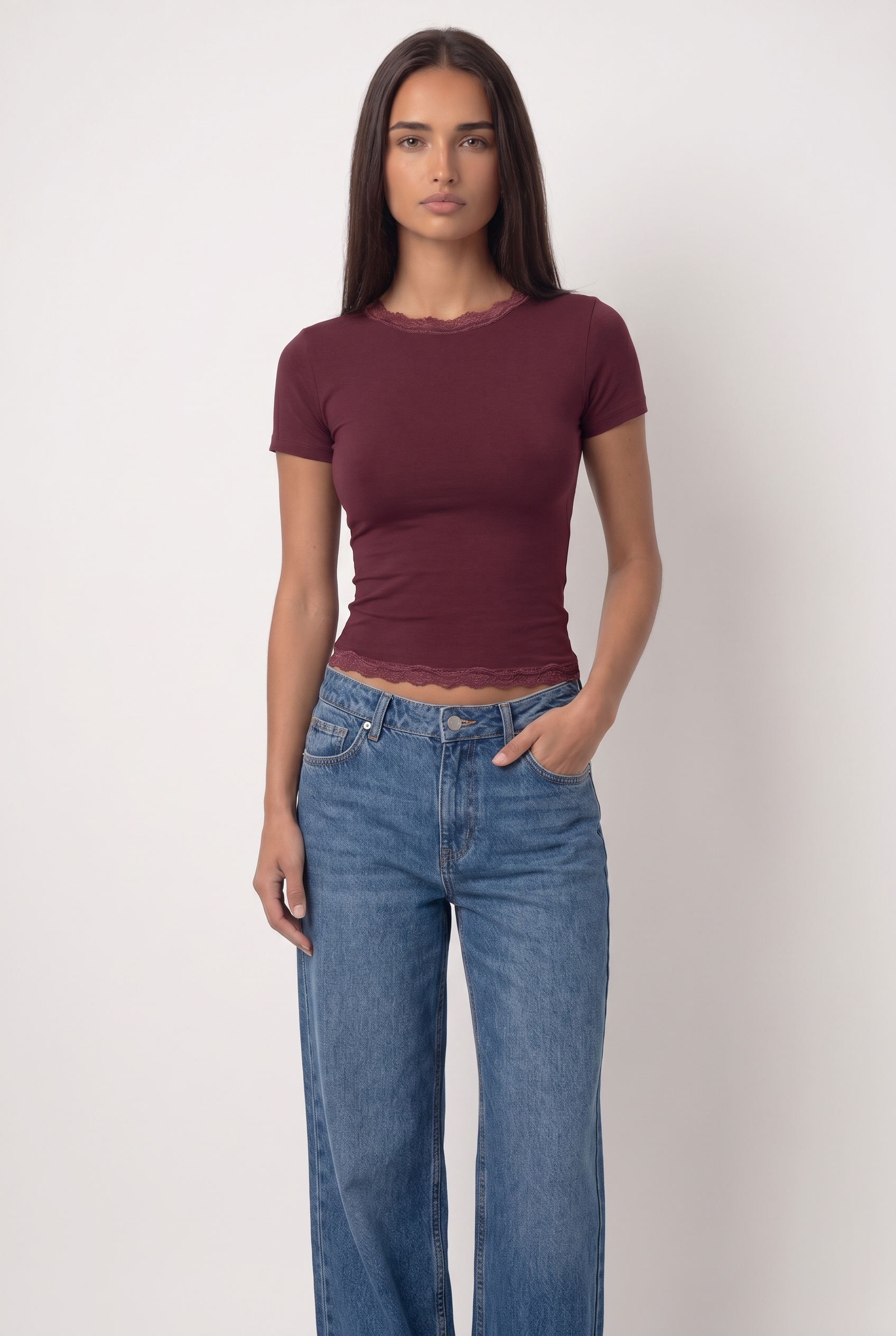 Dentelle Top — Crew Neck