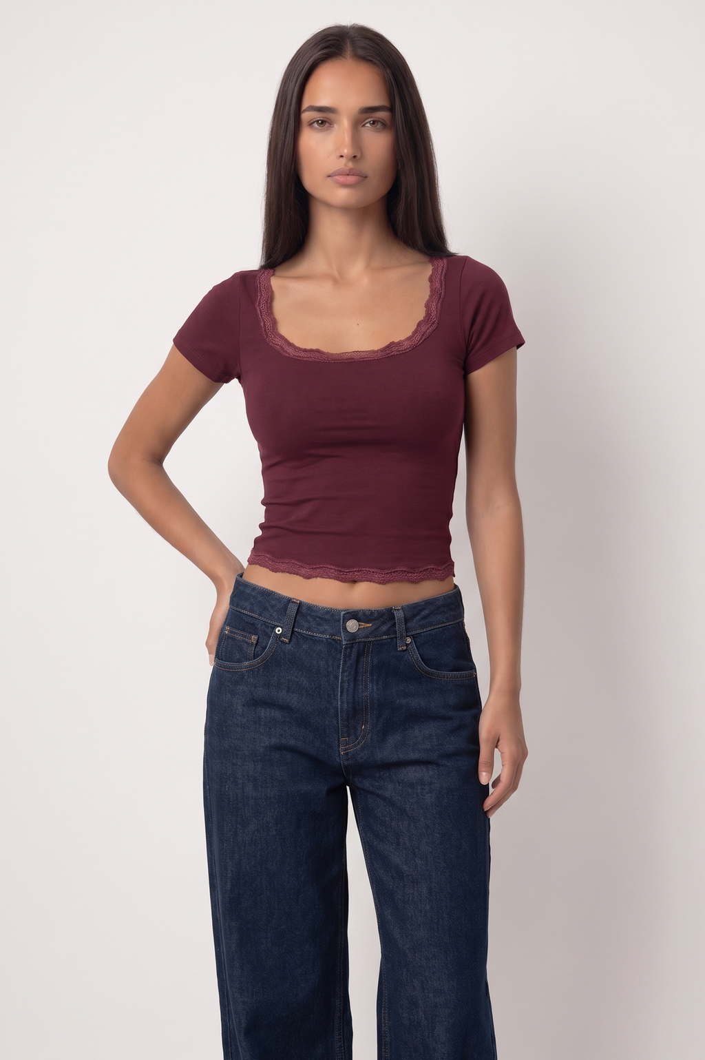 Dentelle Top — Square Neck