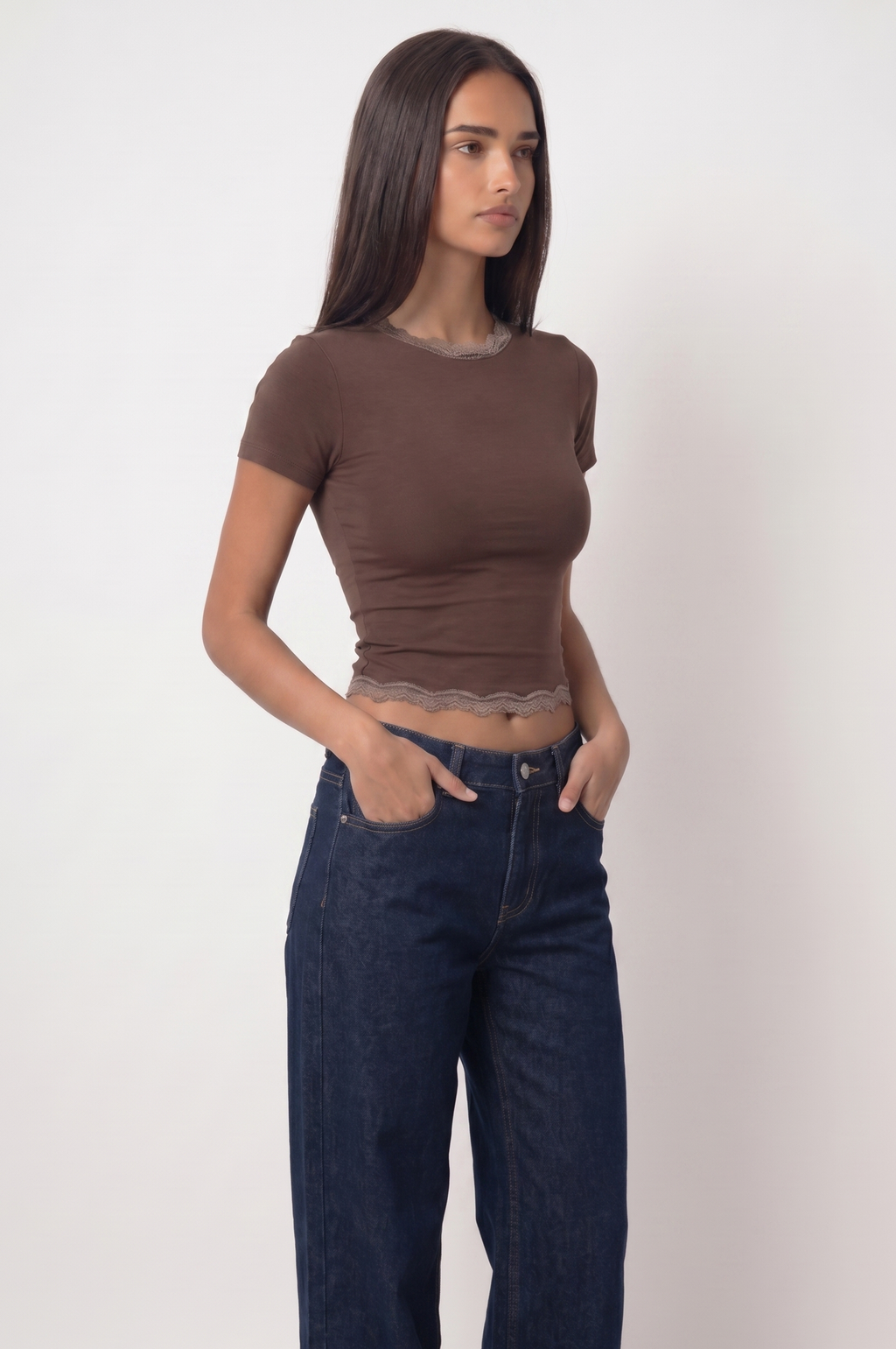 Dentelle Top — Crew Neck