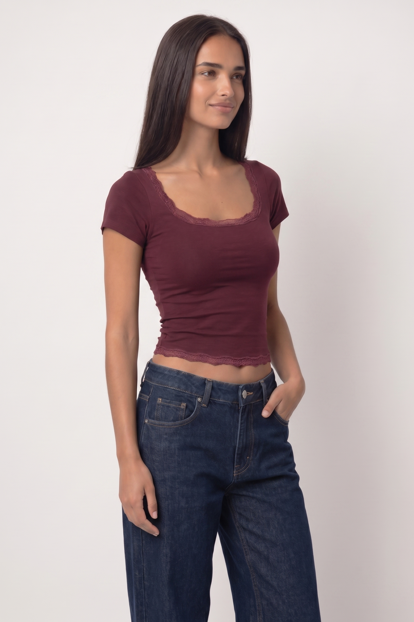 Dentelle Top — Square Neck