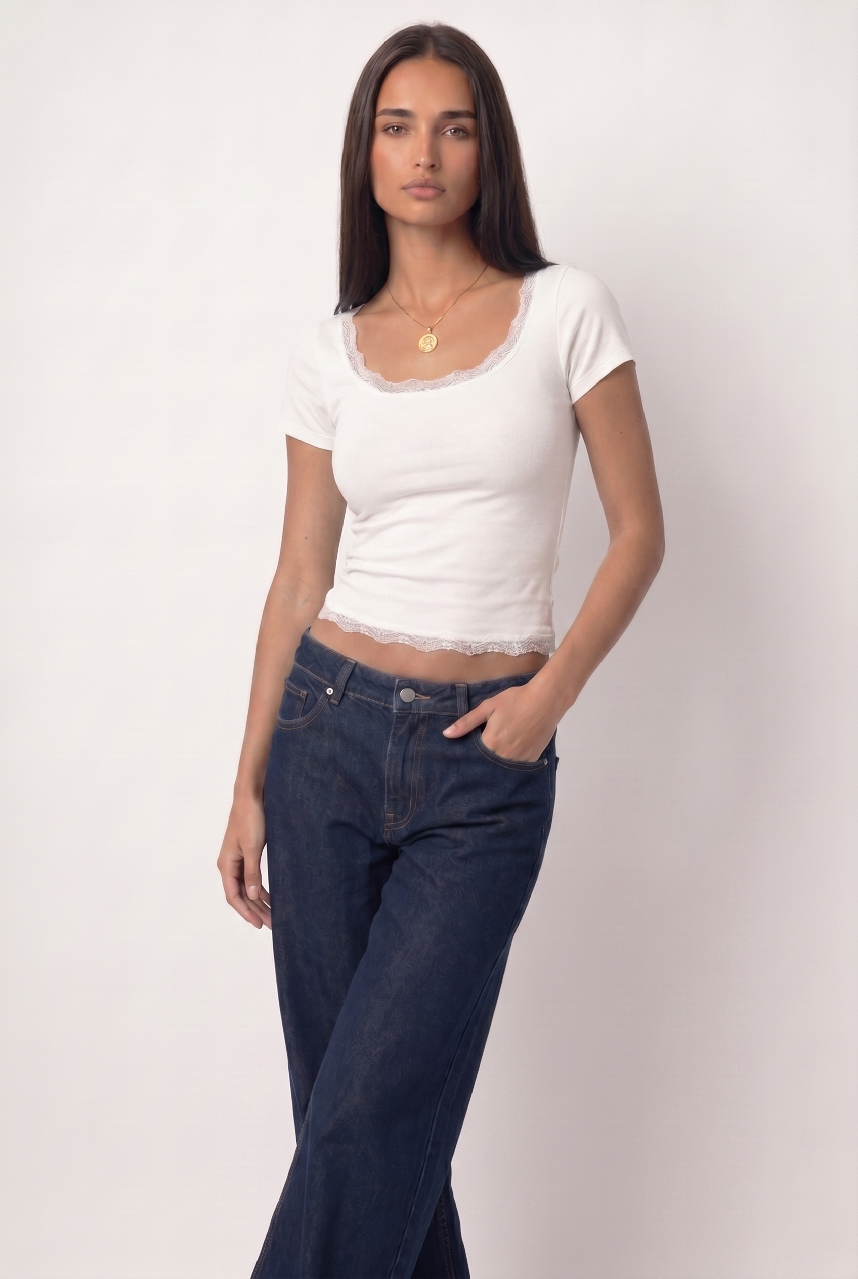 Dentelle Top — Square Neck